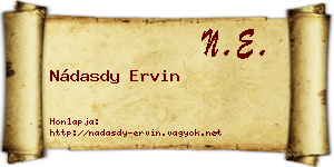 Nádasdy Ervin névjegykártya