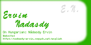 ervin nadasdy business card